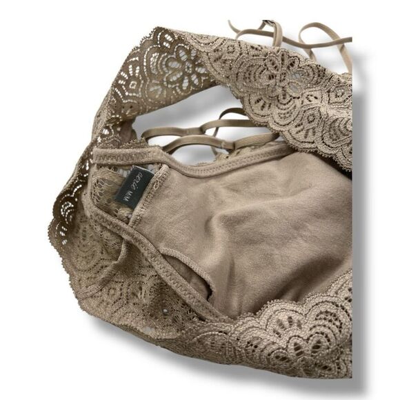 Aerie Light Brown Lace Bralette Bra Size Medium - Picture 3 of 5
